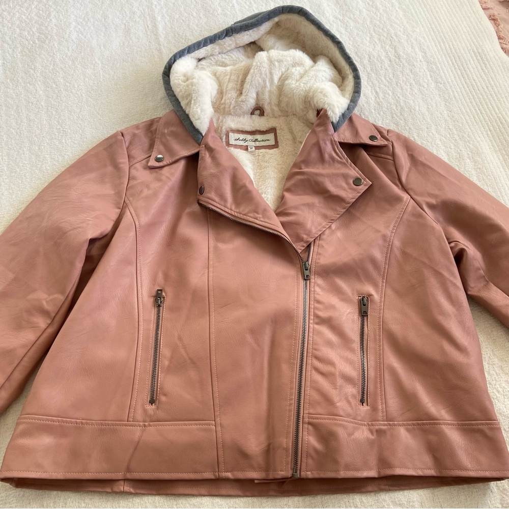 Sebby Collection Faux Fur/Leather Moto Jacket - Picture 7 of 14